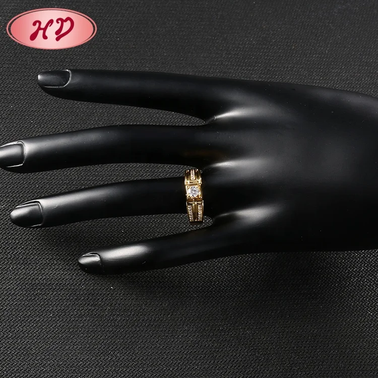 Newest Design 2 Gram 18K Gold Plated Jewelry Diamond Engagement Ring
