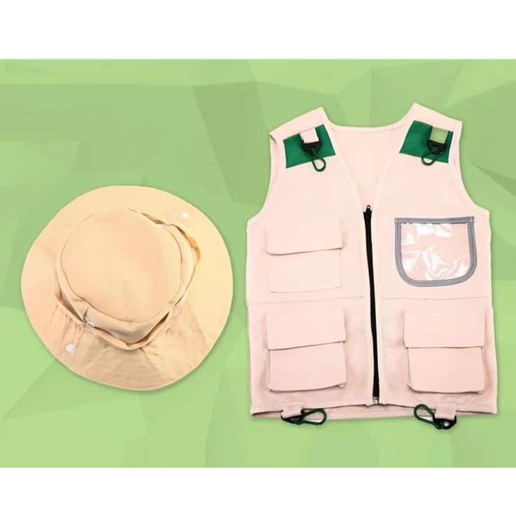 Conjunto de explorador al aire libre, chaleco de carga y sombrero, tijeras,  Clip, vestido para niños pequeños - AliExpress