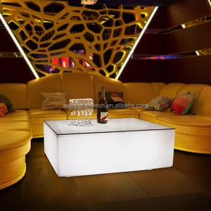 Hot Sale Coffee Table Remote RGB Color Led Glowing Table with Beer Cooler Ice Chest