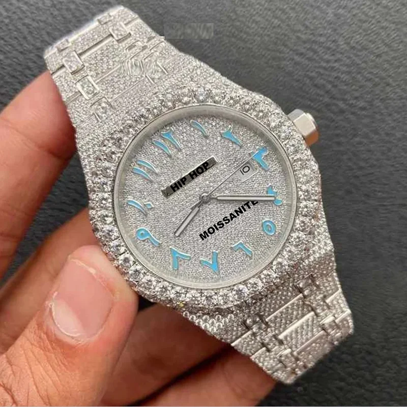 Customized Luxury Stainless Steel Hip Hop Watch Iced Out