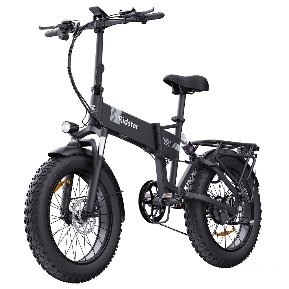 1000W 48V 15AH 45 km/h 80km Ridstar H20 Klapp-Elektro fahrrad mit 20 Zoll fetten Reifen vorne und hinten Doppel hydraulik federu