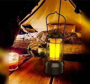 Retro Design Emergency Lantern Rechargeable LED Camping Light Portable Outdoor Led Tent Light Lantern Rechargeable Garden Lamp