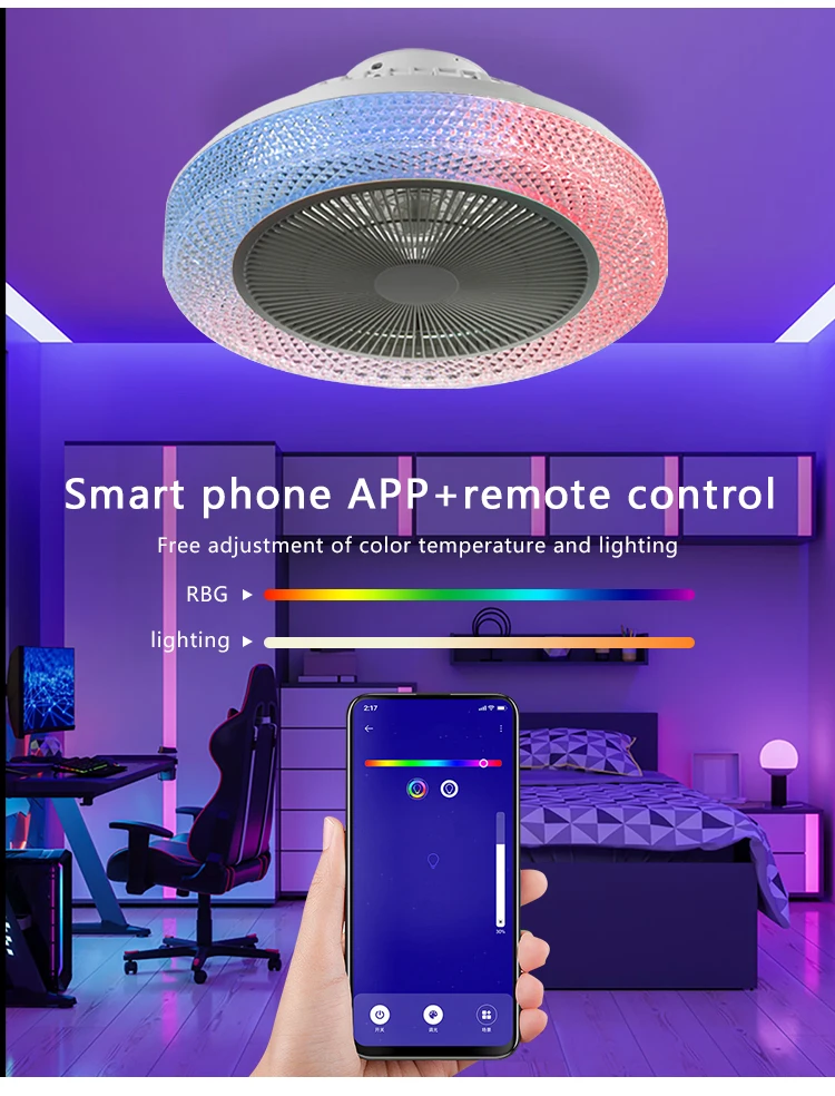 Slynn SLYNN Smart RGB Ceiling Fan with Light - 30000 Hours Lifespan