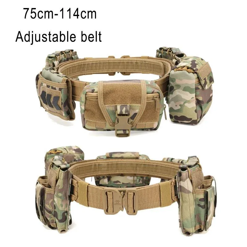 Outdoor Tactical Waist Belt Tactical Unloading Belt with Pouches Hunting Equipment Wallet Waterproof Outdoor Tactical Bag Pack