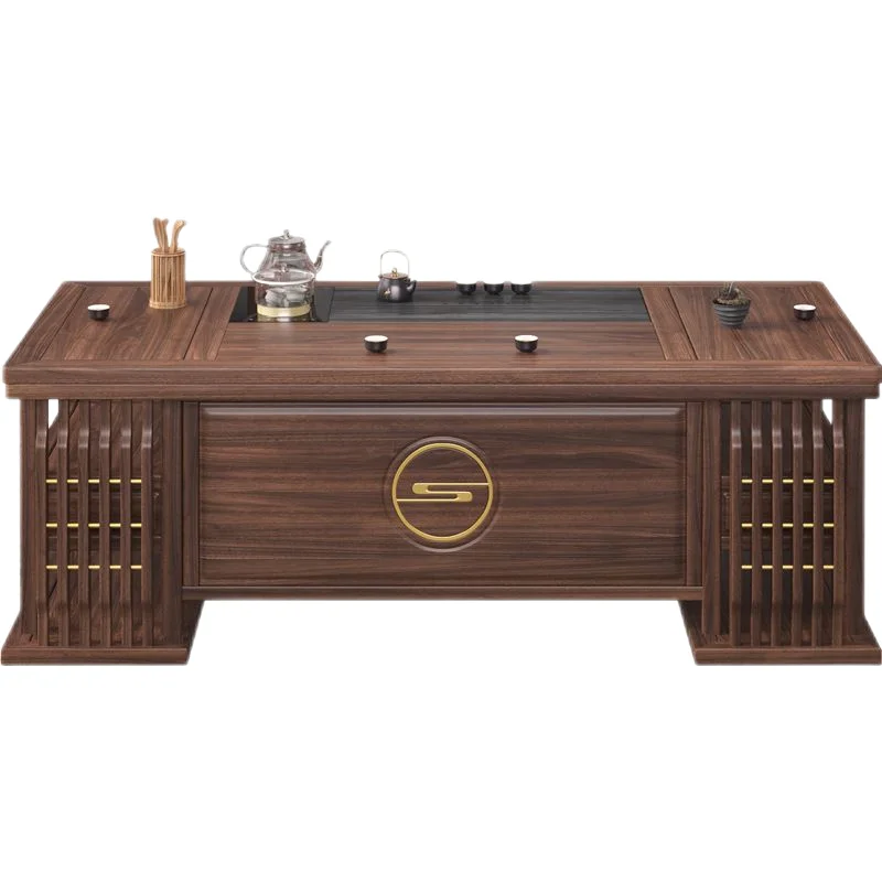 Factory Direct Sales Good Load Bearing Chinese Wooden Carved Tea Table Natural Wood Slab Tea Tables