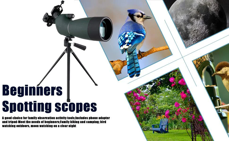 LOYALHEARTDY Spotting Scope 25-75x70mm Upgrade Shooting Scope with Tripod and Phone Adapter Waterproof Range Shooting Scope with Carrying Bag for Target Shooting Birding Stargazing Wildlife Viewing 