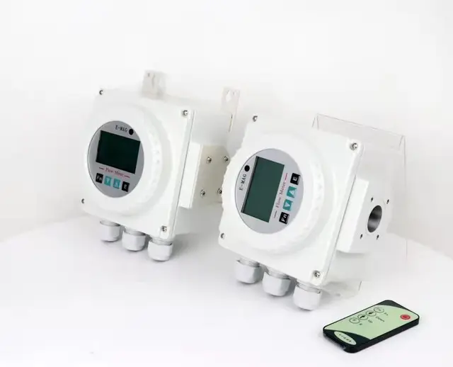 DN80-DN300 SUS316L Digital Magnetic Flowmeter Converter Remote Type 15m Cable LCD Display for Liquid Gas Oil OEM Flow Meter