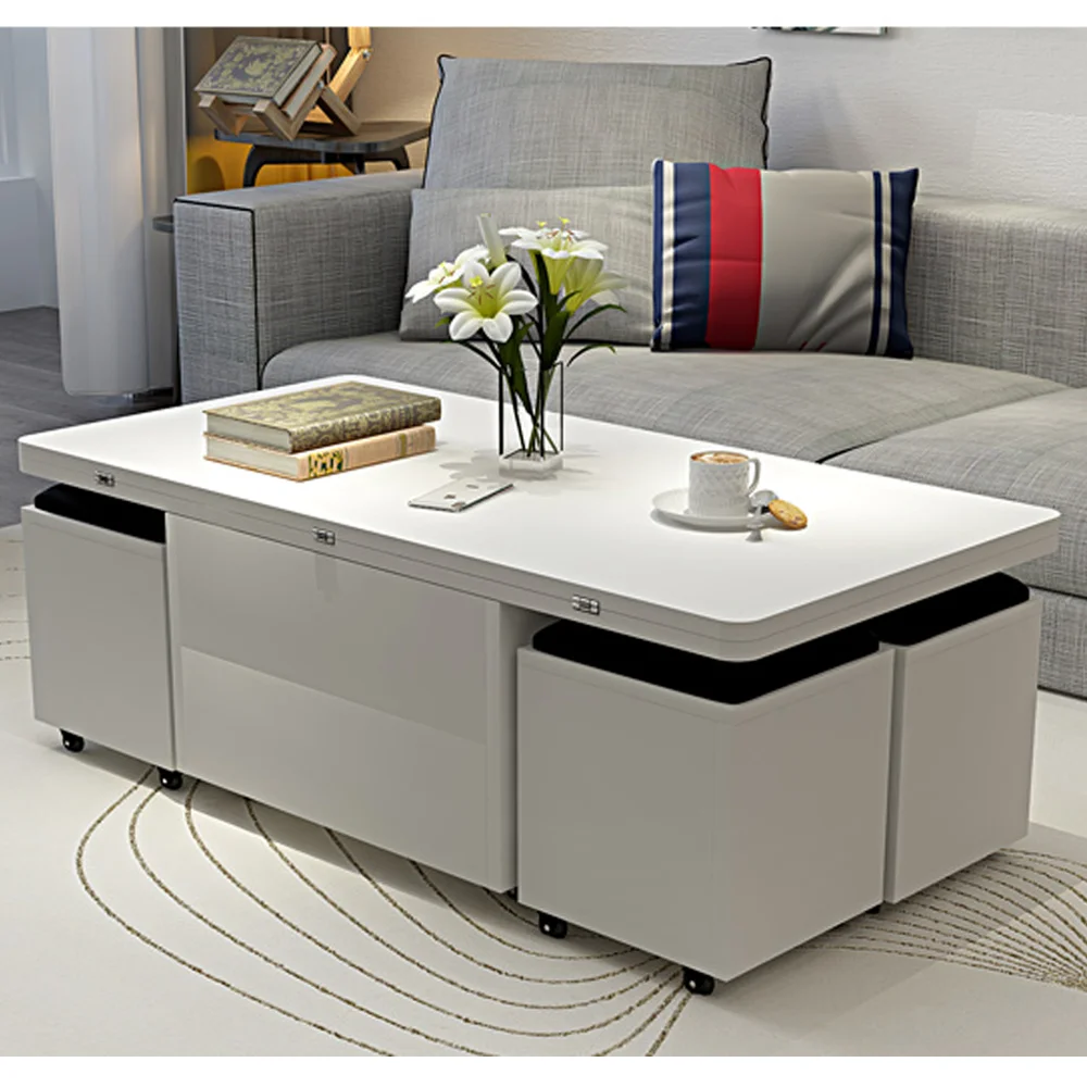 Dining Multipurpose Square Table Wooden Lift Top Nordic Folding Coffee