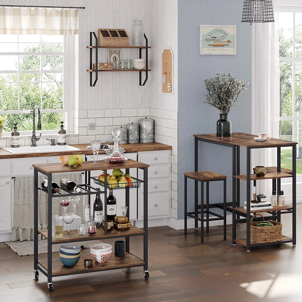 Table Cart Rack Nbhy Multi-function Kitchen Table Cart Island Racks Cabinet Bakers Rack ...