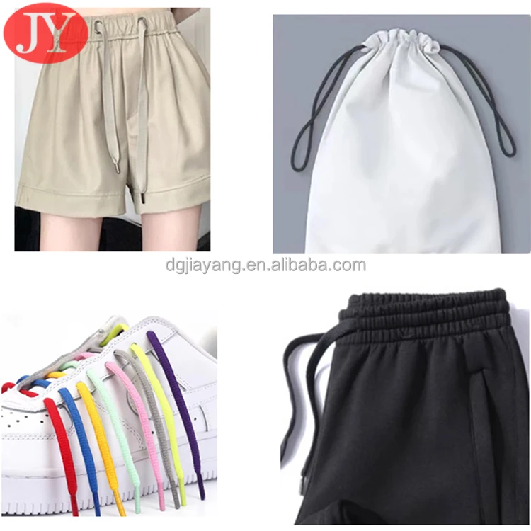 Custom Polyester Rope With Metal Aglet Tipping Packing Gift Drawstring Cord Ends Shoelace Aglet logo Metal Tip