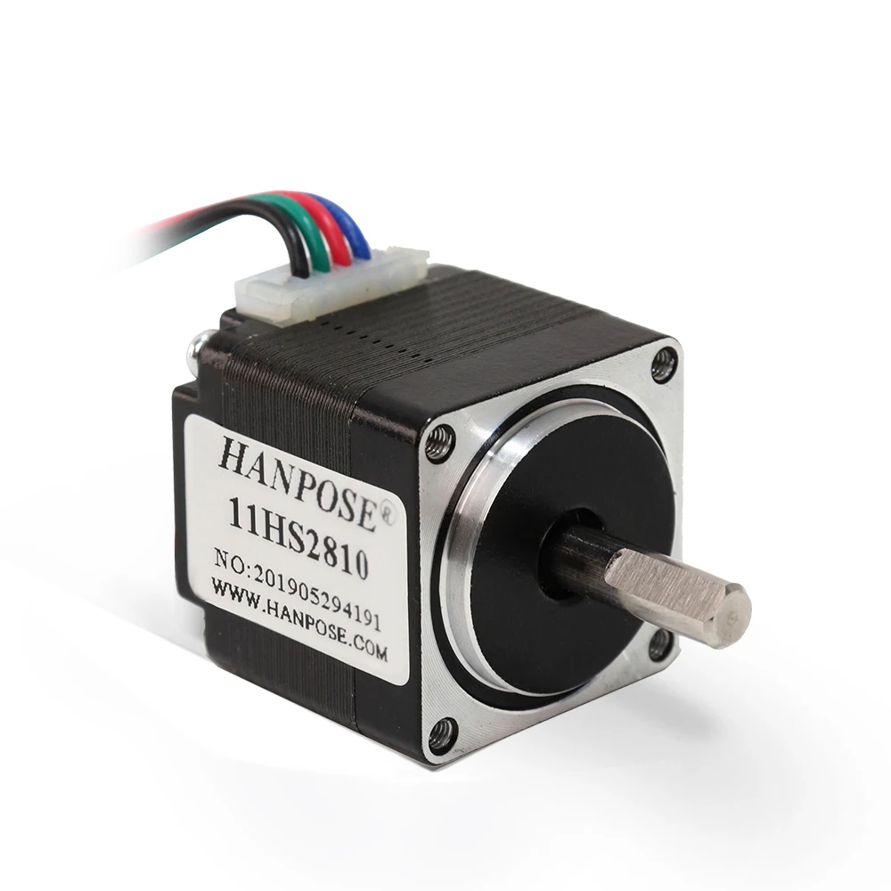 Hanpose Mini Silnik 11HS2810 0,08N.m 1,0A 12v Dwufazowy 28mm 4-przewodowy hybrydowy do drukarki 3D i urządzeń monitorujących Silnik krokowy Nema11