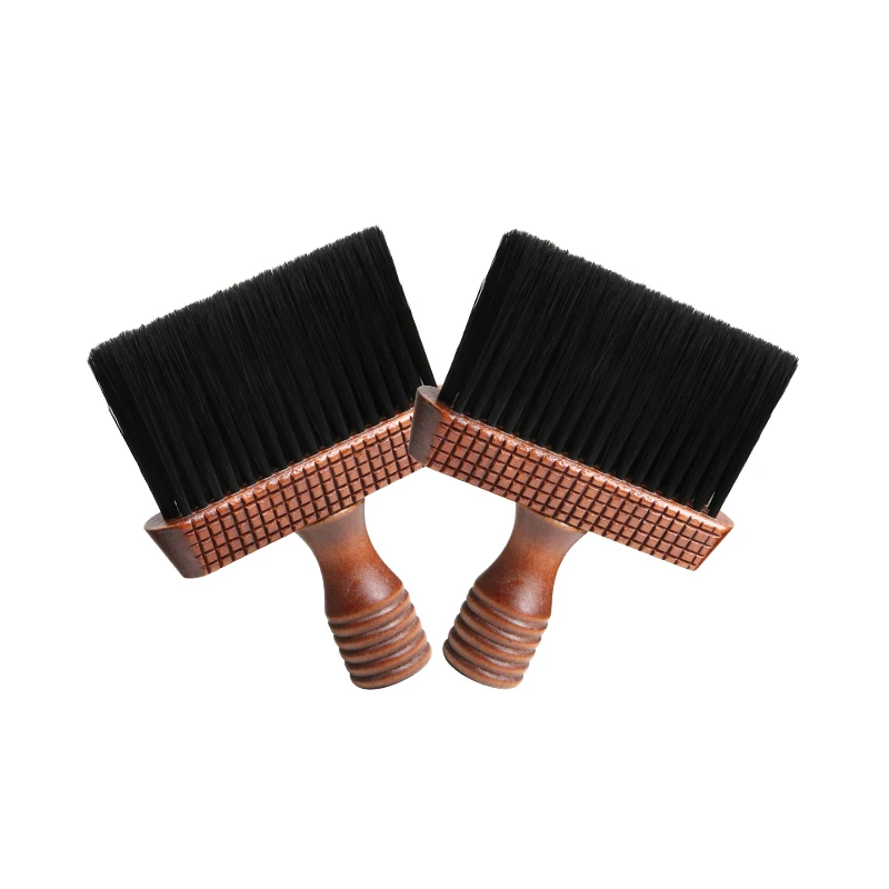 hot solid wood Barber Cleaning Hairbrush Neck  Brush durable Hair Wooden Stripe Handle face clean br