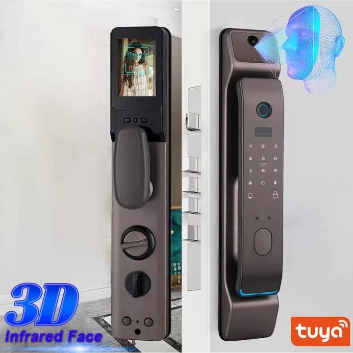 S906MAX 3D Face Recognition  Smart Doorlock Digital Fingerprint Remote Unlock Capture Photo Work with Tuya WiFi APP