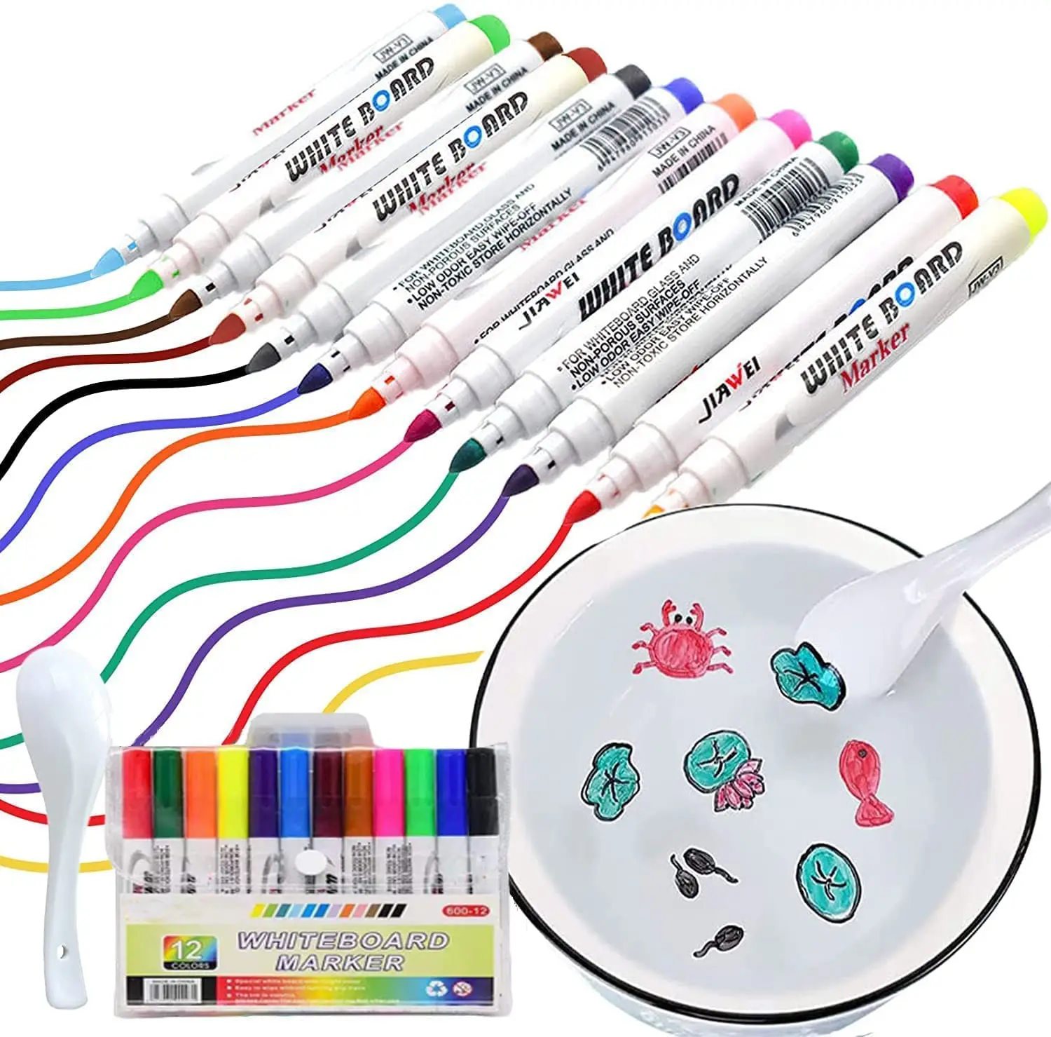 12 Colors Magical Water Painting Whiteboard Pen Painting Floating