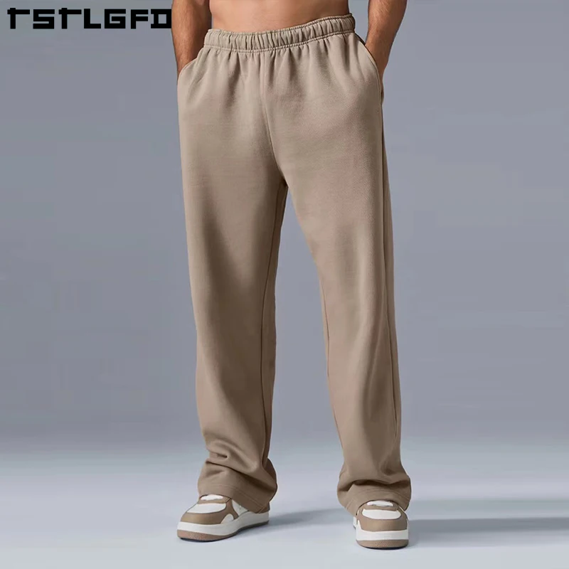 Sustainable Fabric Custom Eco-friendly Men Sports Track Pants Elastic Men  Sweatpants Sportswear Fleece Cotton Jogger Pants