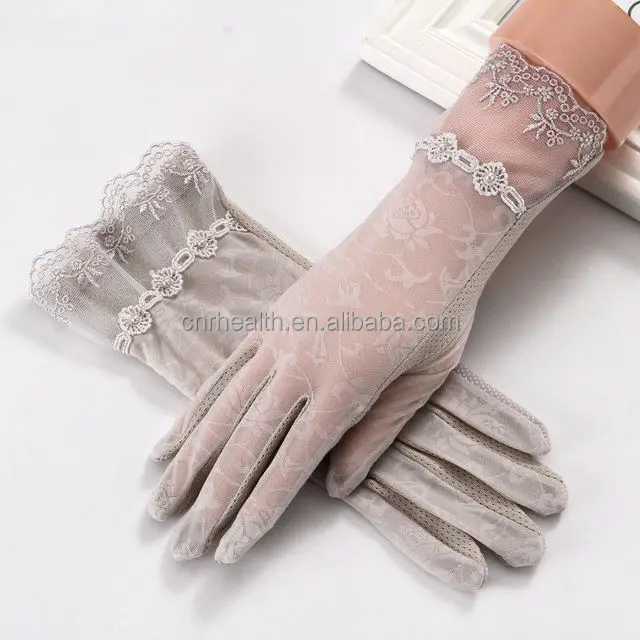 
 Перчатки женские короткие из тюля, эластичные кружевные тонкие митенки для вождения и велоспорта с защитой от УФ-лучей, лето-осень  