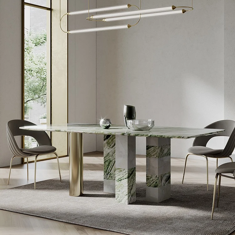 Modern Furniture Dining Table Set 6 Seater Luxury Dining Room Green