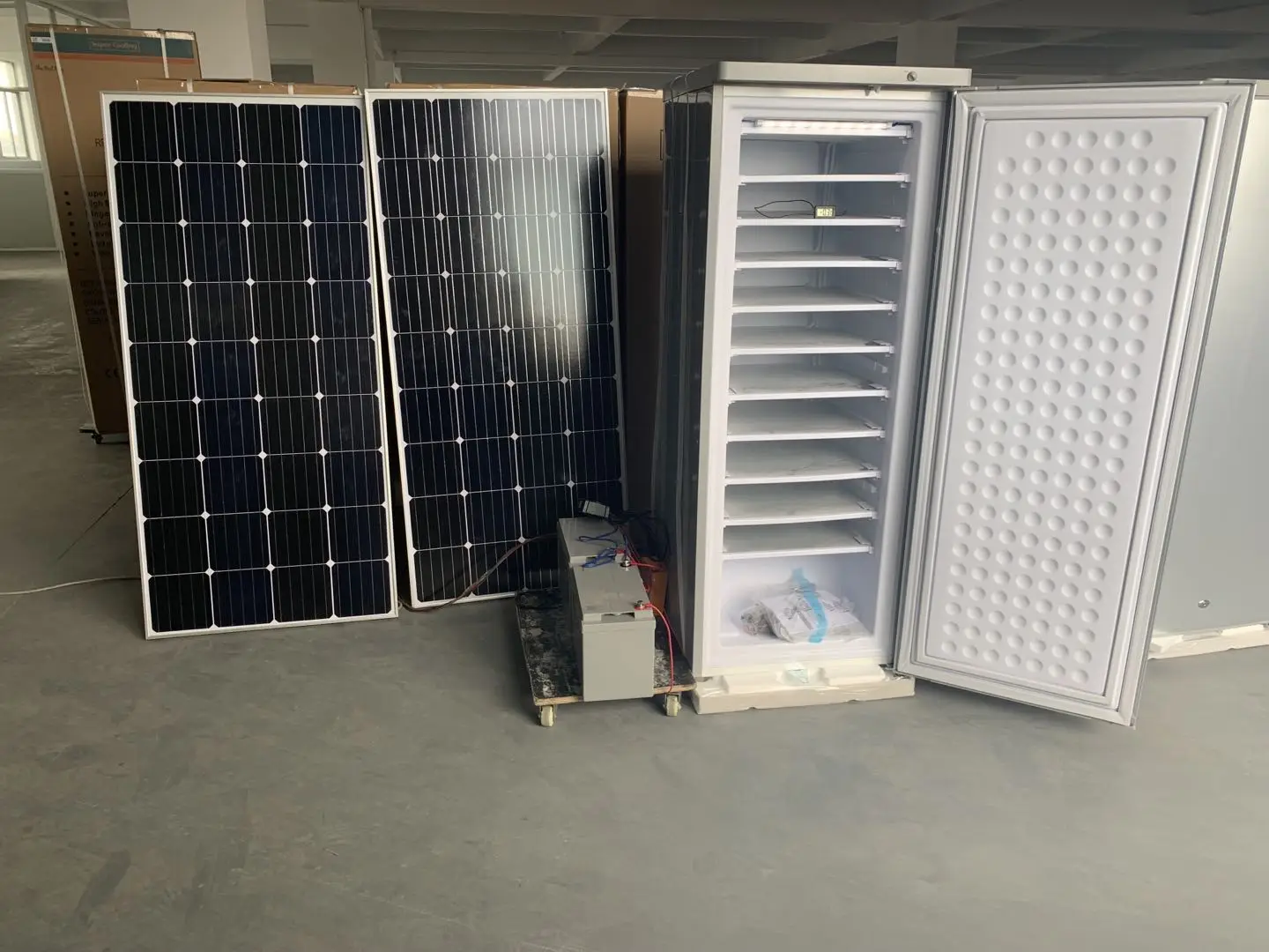 198l Dc 24v Ice Block Upright Freezer 11lays/7 Lays Commercial Solar