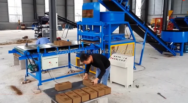 QTS4-10 Automatic Earth Block Machine logo Brick Machine Clay Diya Making Machine