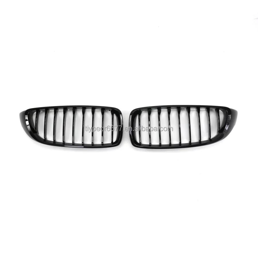 product tiypeor car front grille car grille for bmw 4 series  f32 2013 2021 year front bumper glossy black  double line abs-3