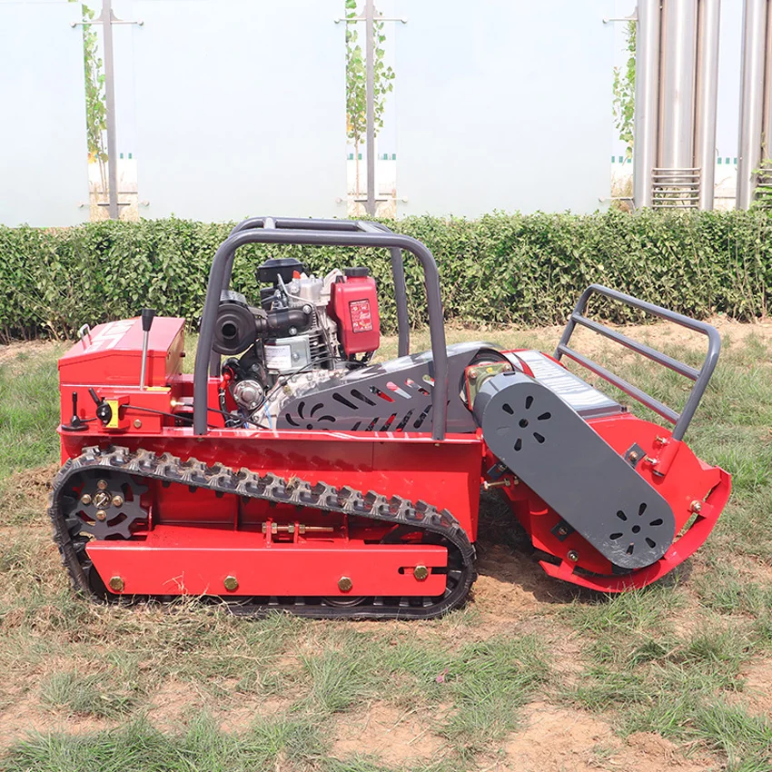Free Shipping 9HP 16HP Electric-start Remote Control Grass Cutter Mini RC Robot Lawn Mower With Snow Plow