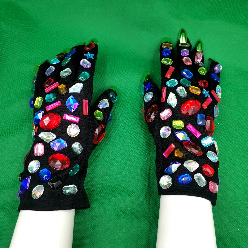 2024 Модные женские перчатки со стразами для вечеринки женские перчатки