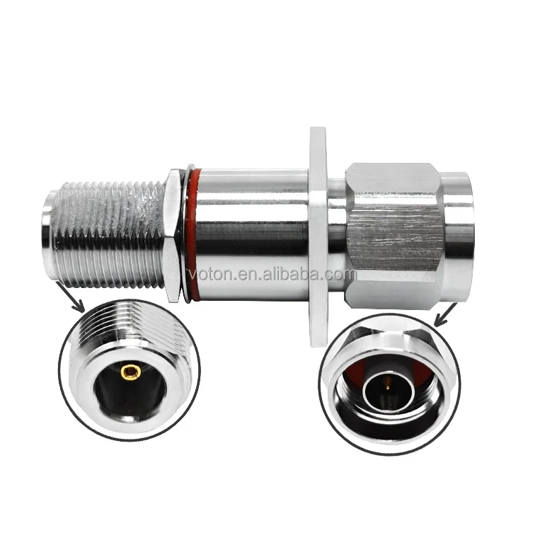 Lightning Arrester with N Connector Type N Male Plug to N Female Bulkhead BH Flange 4 Hole Panel Mount Built in Surge Protector