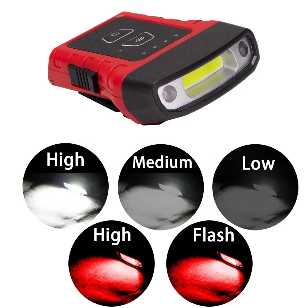 Cob Led Cap Light Finger Sensor Hat 