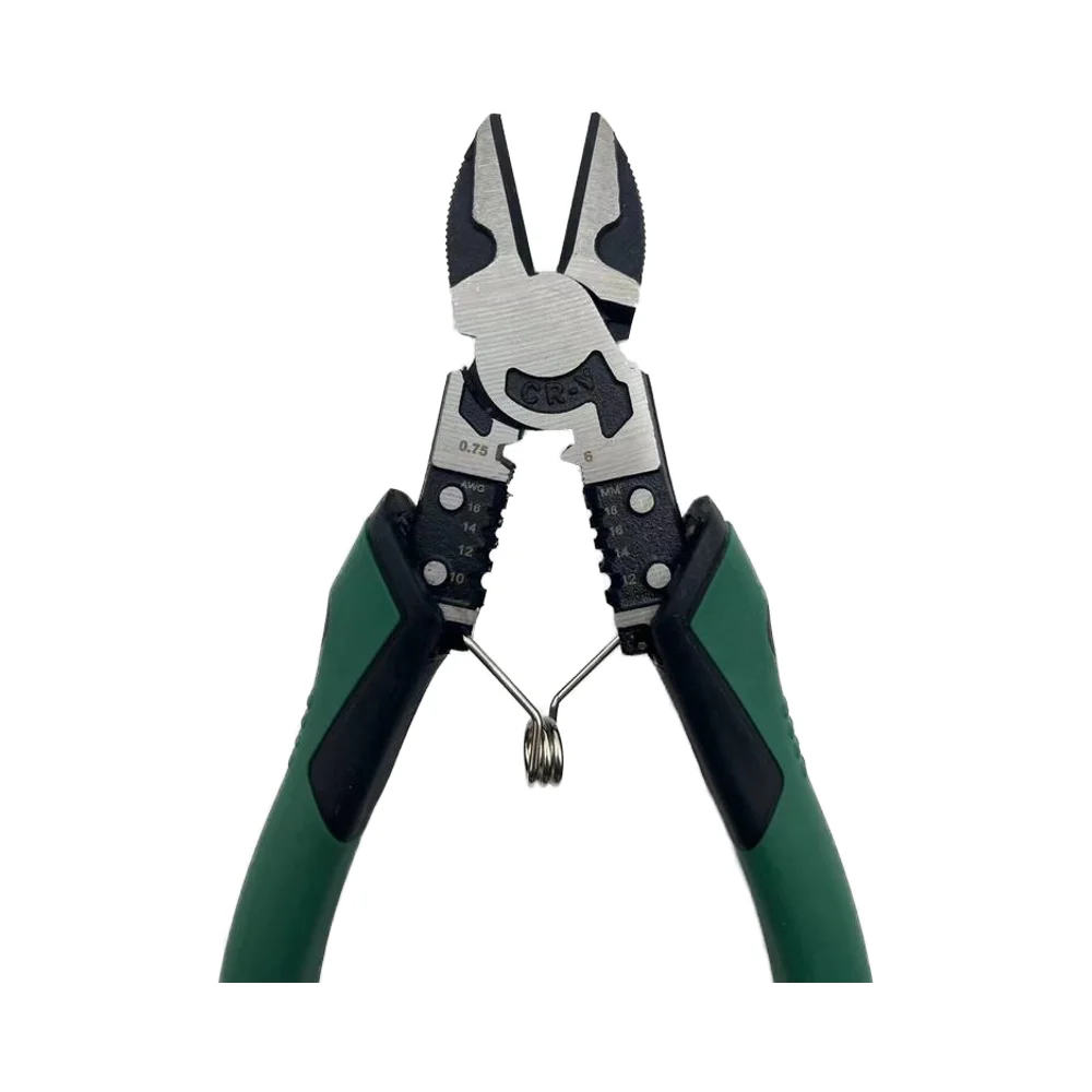 Multifunctional DIY Industrial Steel Pliers Side Cutter Alicate Decapador Manual Plastic Grip Multitools Metric Measurement