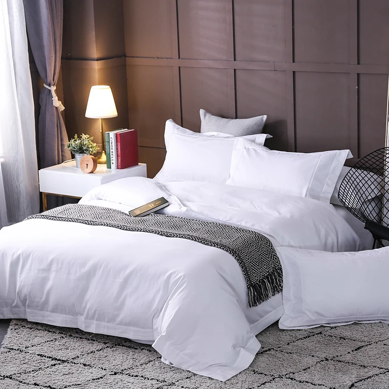 100 Pima Cotton 1000tc Machine Embroidery Bed Sheet Bedding Set Bed