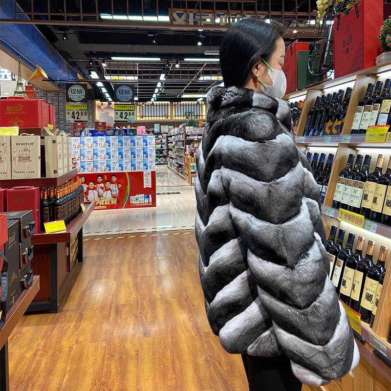 100% Real Chinchilla Fur Coat From the Professional Genuine Chinchilla Fur  Jacket Factory