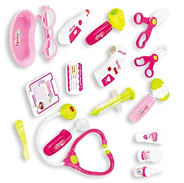 Musical Light Toy ECG Testing Equipment Set Pretend Medical Play Doctor Cart Kit for Kids