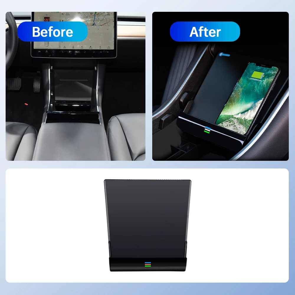 tesla cigarette lighter model 3 New CARSOUL Wireless Charger for Tesla Model 3 Car Cigarette Lighter Dual  Phones Intelligent Fast Charging
