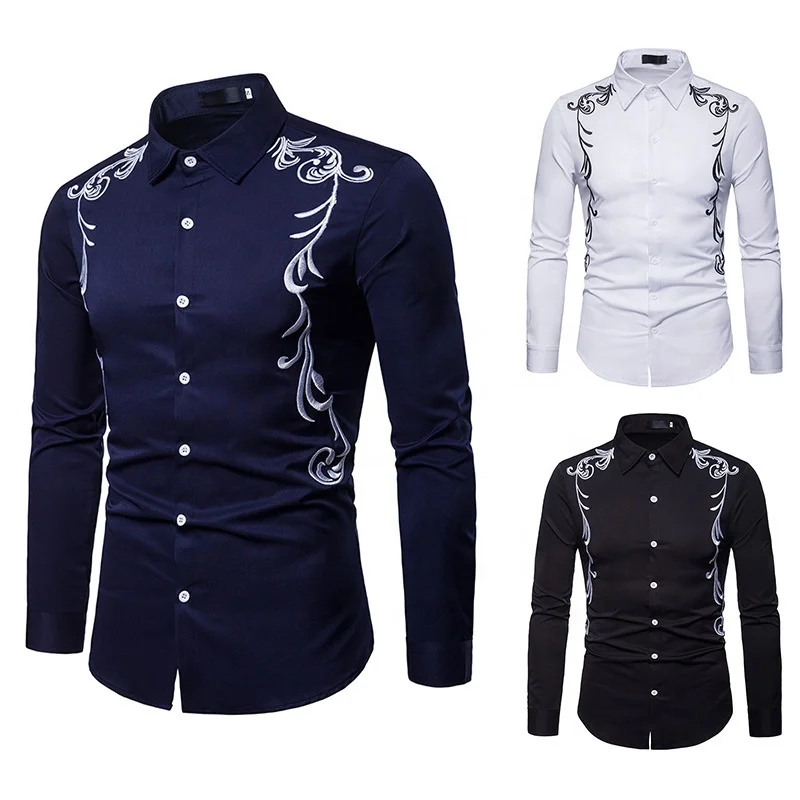 NW Mens stijlvolle westerse cowboy shirt geborduurd slim fit casual lange mouwen shirts heren bruiloft party shirt, Zwart, M NW Mens stijlvolle westerse cowboy shirt geborduurd slim fit casual lange mouwen shirts heren bruiloft party shirt, Zwart, M