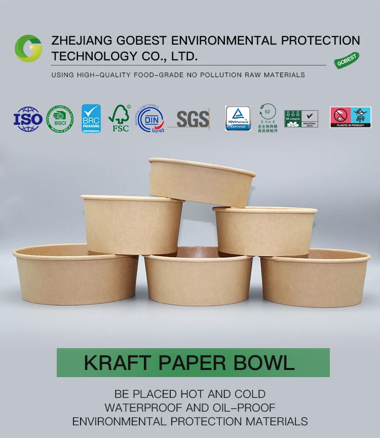 Kraft Paper Soup Container Take Away Soup Noodle Containers Kraft