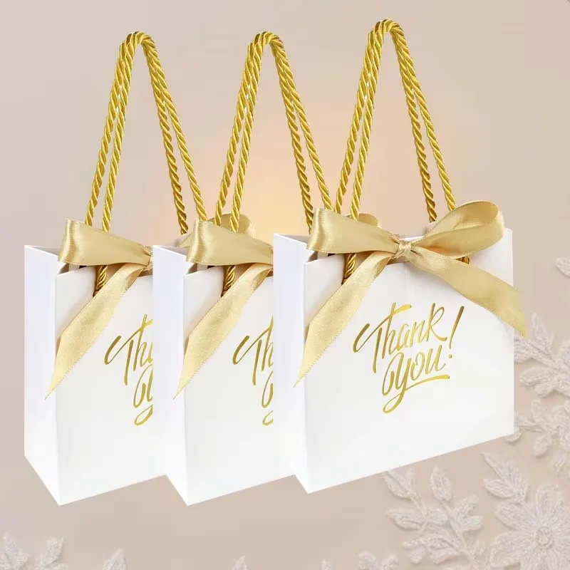 Eco-friendly paper bags with embossed logo detail