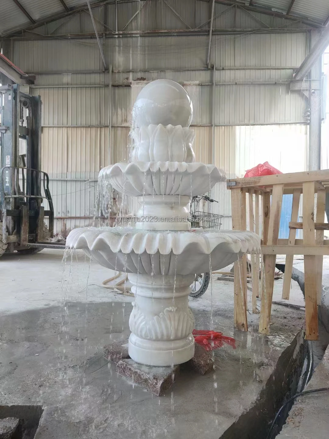 Outdoor Decorative Cast Stone Fountains Large Garden White Natural ...