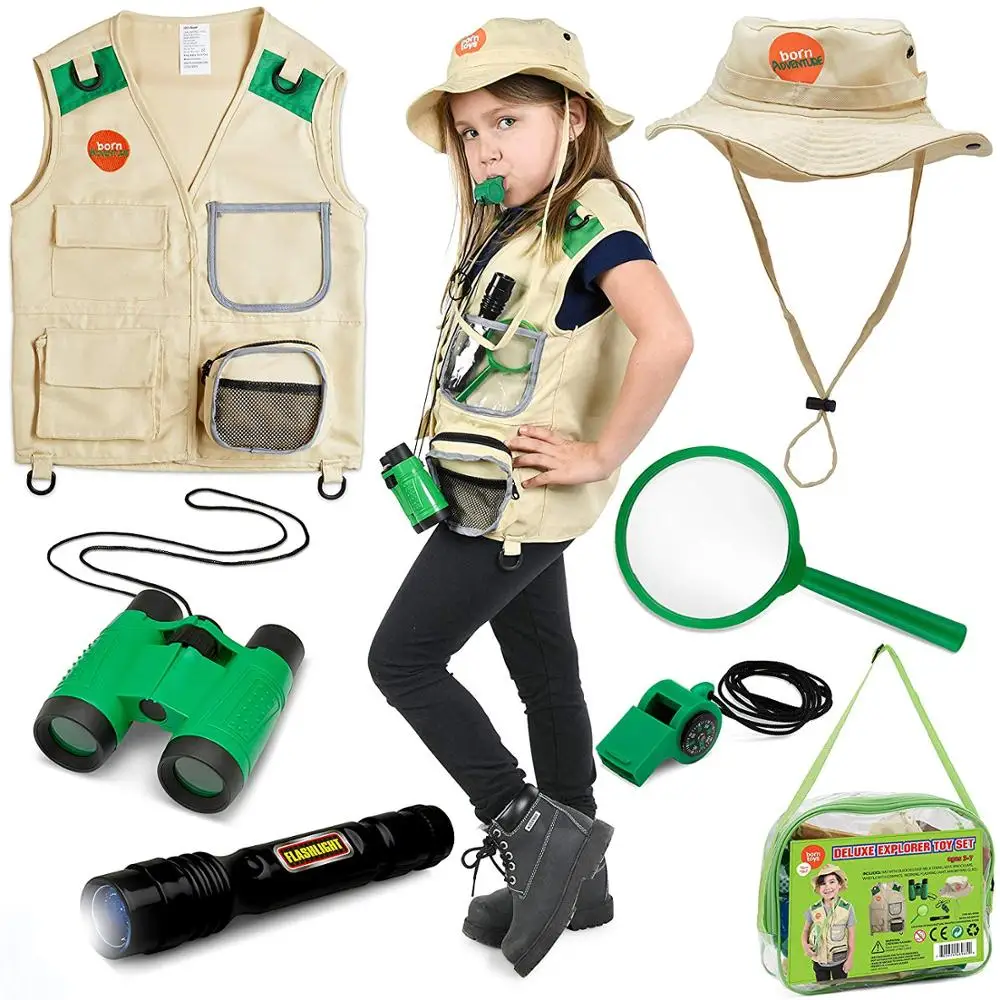 Disfraz de chaleco y sombrero de explorador para niños, chaleco cargo de  safari para actividades al aire libre para niños, regalos para niños