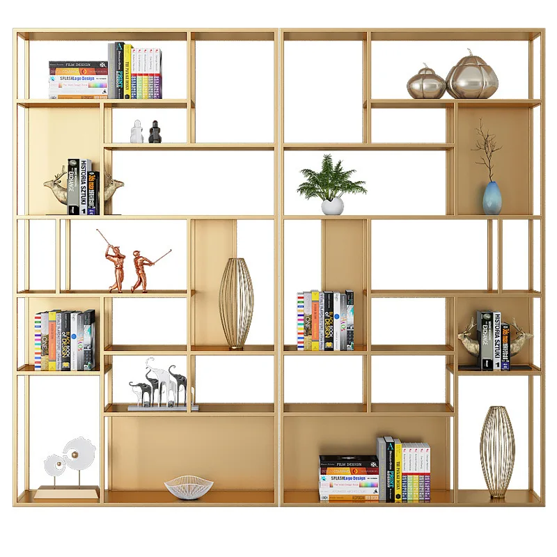 LN-1908 Горячая продажа! Дешевая цена сделано в Фошань золотистый с металлической оправой, прозрачные стеклянные Творческий книжный шкаф для кабинет