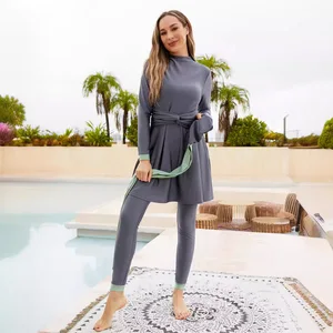 Swimsuit Muslim  Two-Piece Set Chest Women's Islamic Full Coverage Swimsuits Long Sleeve Swimwear Hijab Burkini Set