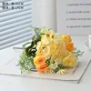 Hortensia rosa de 7 puntas [amarillo ámbar]