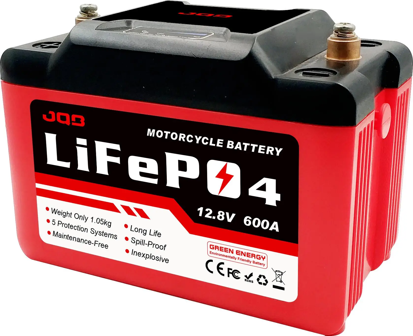 ultra Safe Starter 12V 6Ah Lithium Ion LiFePO4 Motorcycle Battery Replacement of 18Ah Lead Acid Battery
