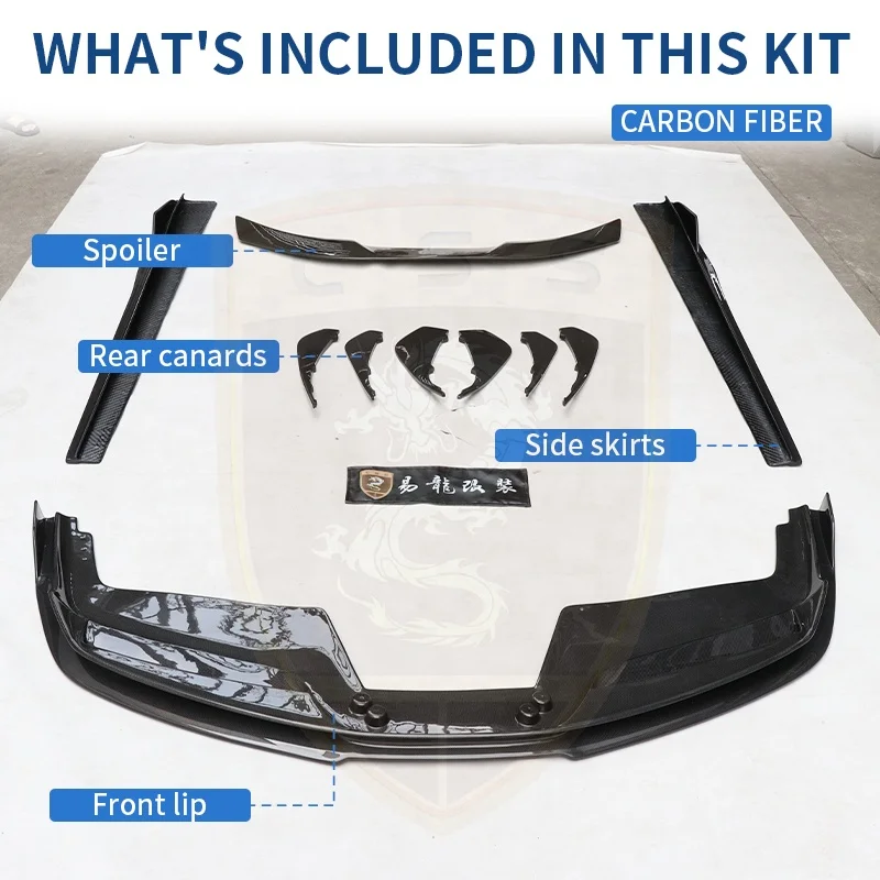 VORS Style Bodykit for Ferrai 488 GTB Dry Carbon Fiber Front Lip Rear Diffuser Side Skirts Body Kit