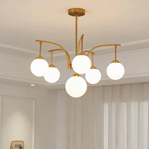 JACKSUN French Cream-Style Magic Bean Molecular Pendant Light Living Room Bedroom Dining Low-Hanging Artistic Pendant Light