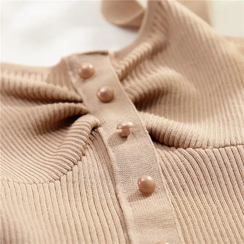 2021 Korean Version of Nice temperament vest knitted sweater is sexy girl style with middle row and button straps