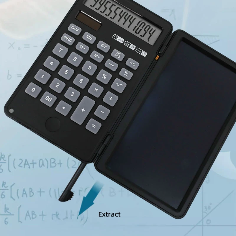 Financial Calculator Basic Mute Desk Calculators with Writing Tablet Portable and Foldable Desktop Calculator