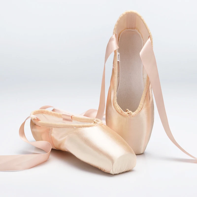 Pink Ballet Dance Toe shoes Professional Ladies children Satin Pointe Shoes 