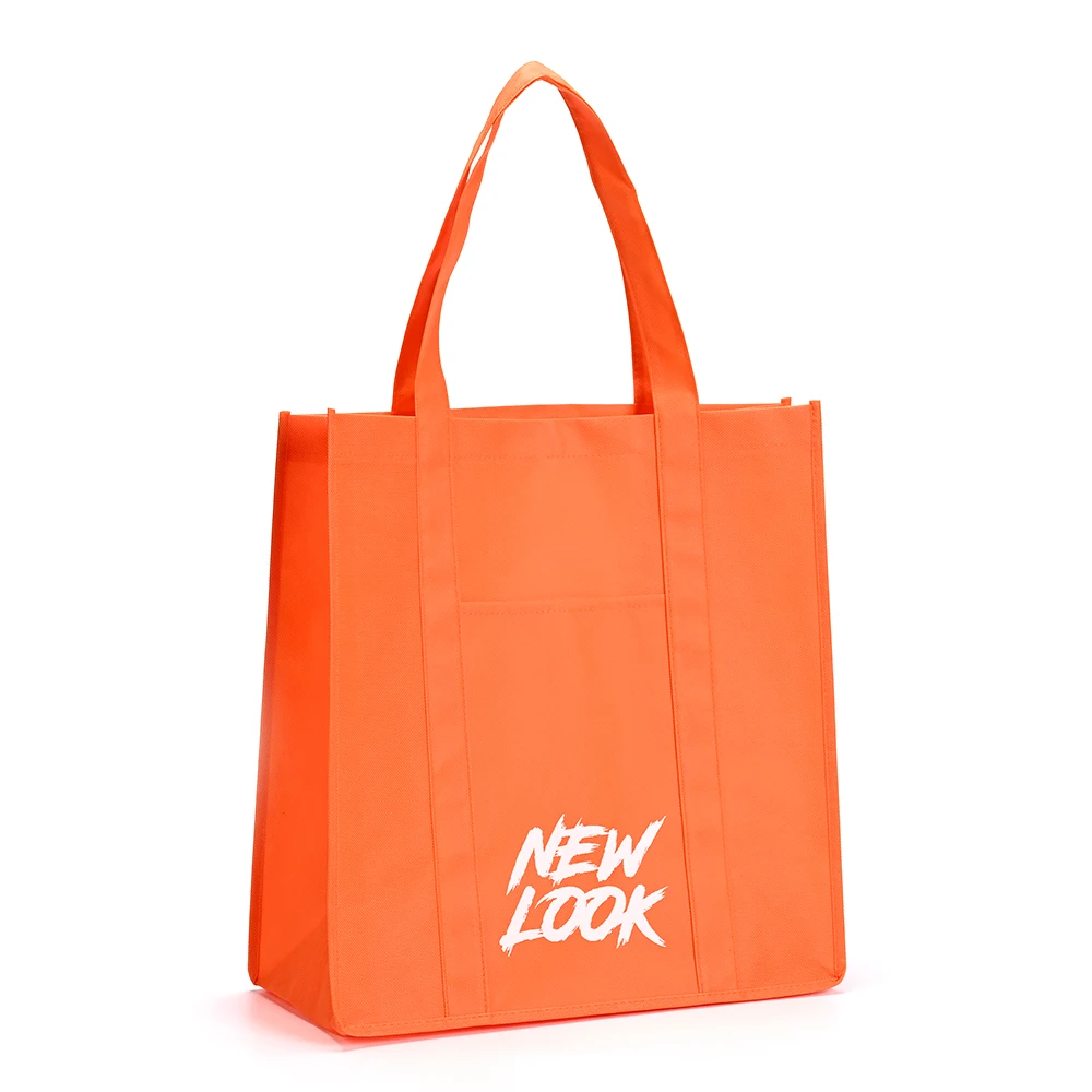 Custom Recycled Plastic Non Woven Shopping Tote Bag With logo Laminated Waterproof Reusable Eco Friendly Grocery Bag factory