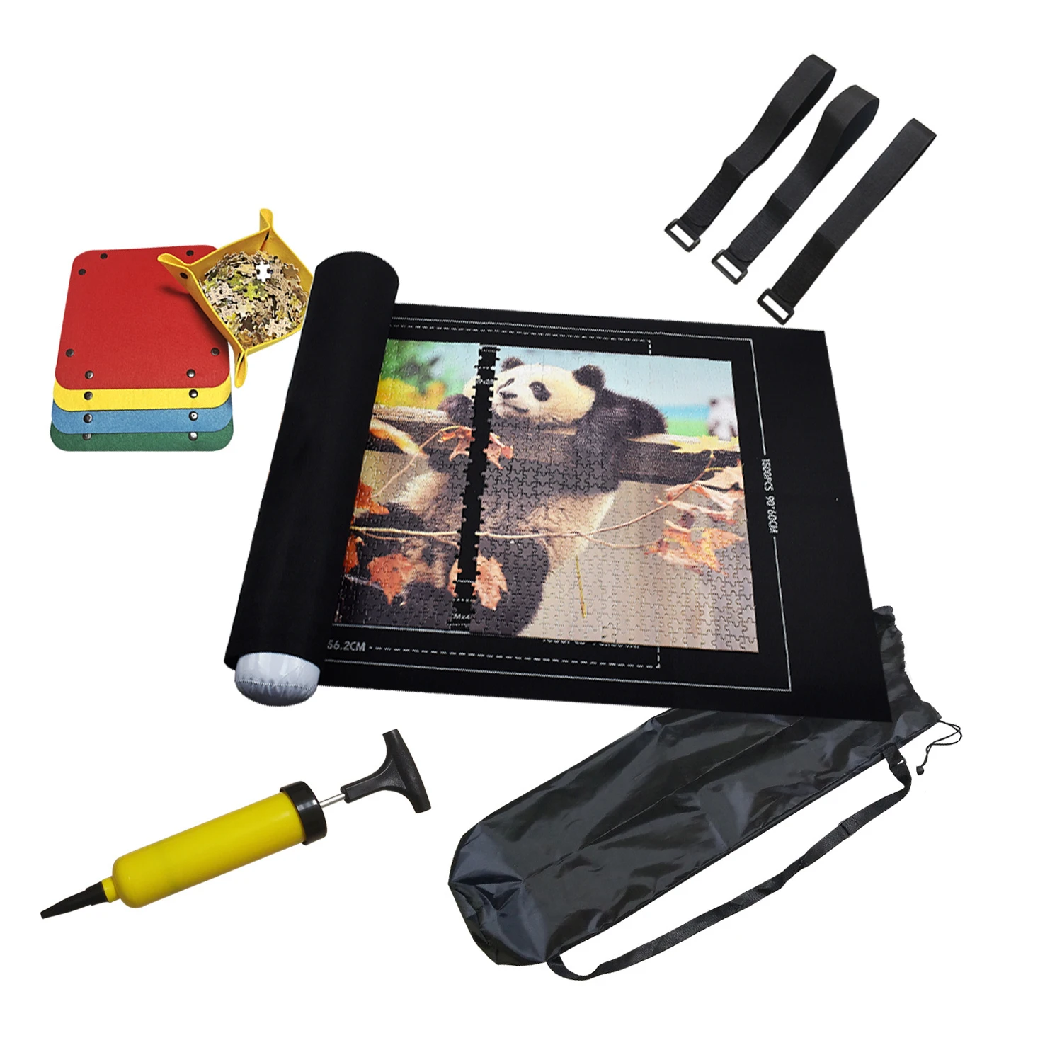 Large Puzzle Roll up Mat - Store and Transport Jigsaw Puzzles up to 1500 Pieces - 46" X 26" Felt Mat