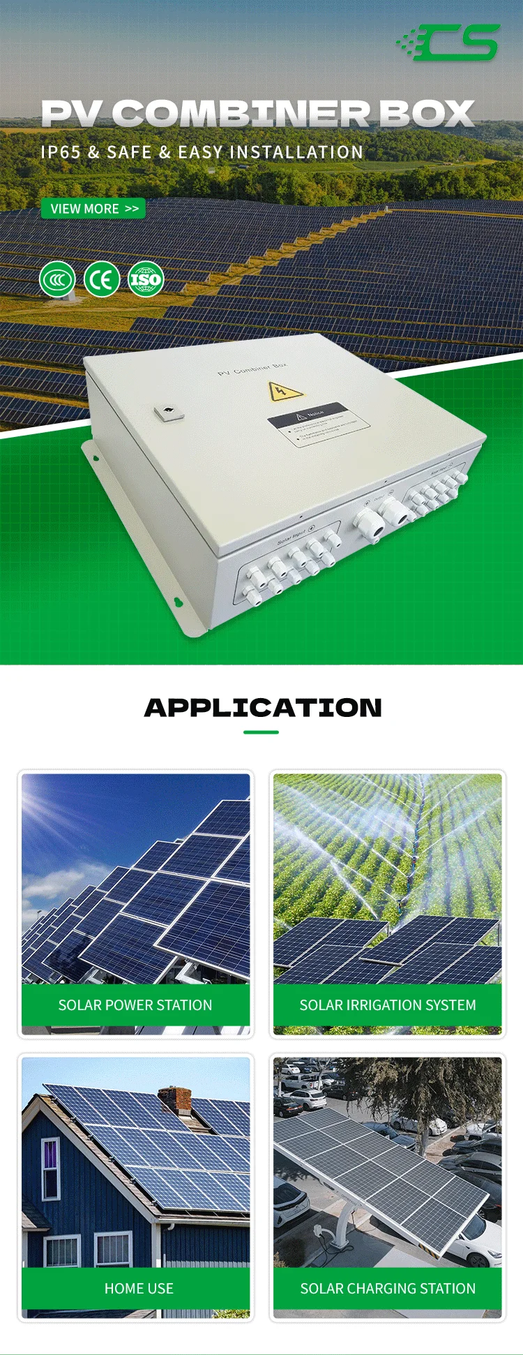 Outdoor Solar Pv Combiner Box String Ip Waterproof Dc Combiner Box